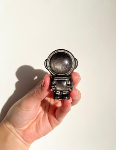 Silver Obsidian Astronaut Halo Quartz